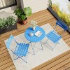 3-Piece Steel Bistro Set - 2 Weather-Resistant Folding Chairs & Table, Space-Saving for Patio/Balcony - 4 of 4