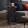 Alaterre Furniture Hairpin Live Edge Round End Table Metal And Wood Natural Brown - image 3 of 4