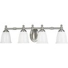 Progress Lighting, Victorian Collection, 4-Light Bath Fixture, Brushed Nickel, Triplex Opal Glass Shade - 3 of 3