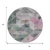 Blush And Green Geometric Washable Indoor Outdoor Area Rug - 3 of 4