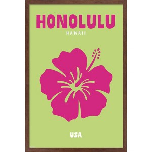 Trends International Reinders: Destinations - Destination Honolulu Framed Wall Poster Prints - 1 of 4