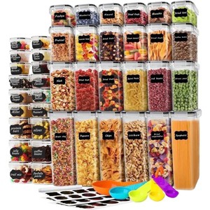 Racxily 42 Pcs Airtight Food Storage Containers Set with Lids, BPA Free Clear Pantry Canister for Kitchen and Pantry Organization,Plastic Canisters - 1 of 4