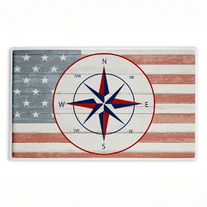 Stupell Industries Nautical Flag with Anchor Printed Plush Bathroom Floor Mat, design by Kim Allen - 1 of 4