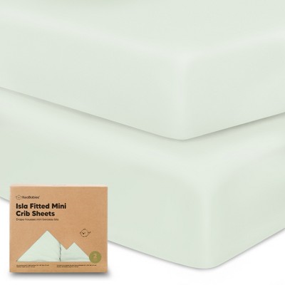 Image of KeaBabies 2-Pack Isla Mini Crib Sheets, Pack and Play Sheets Fitted, Pack N Play Sheets, Organic Fitted Crib Sheet (Aloe)