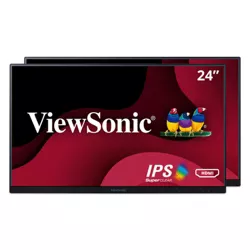 ViewSonic VA2456-MHD_H2 Dual Pack Head-Only 1080p IPS Monitors with Ultra-Thin Bezels, HDMI, DisplayPort and VGA for Home and Office