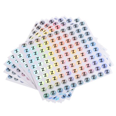 Unique Bargains Laser Capital Alphabet Round Self-Adhesive Reflective Letter Stickers 10 Pcs