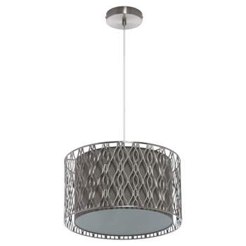 14" Ronan Metal Pendant Light with Fabric Shade - River of Goods