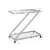 MaseiKar Modern Z-Frame Bar Cart,Industrial Rolling Drink Trolley with Tempered Glass Shelves & Lockable Casters for Living/Dining Rooms - 4 of 4