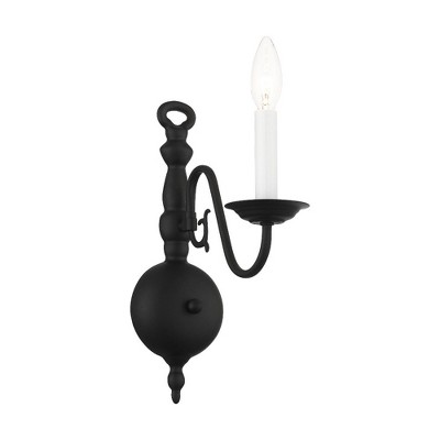 Black Traditional Colonial 1-Light Wall Sconce