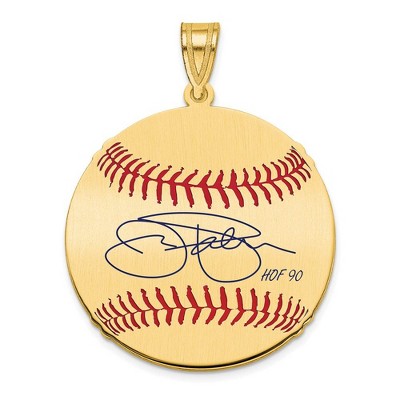 Black Bow Jewelry 14K Gold Plated Jim Palmer Signature MD Enamel Baseball Pendant