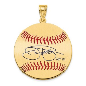 Black Bow Jewelry 14K Gold Plated Jim Palmer Signature MD Enamel Baseball Pendant - 1 of 4