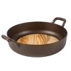 Bloomhouse Natural Bronze Finish 13-Inch Round Cast Iron Everyday Pan & Olive Wood Trivet - 4 of 4