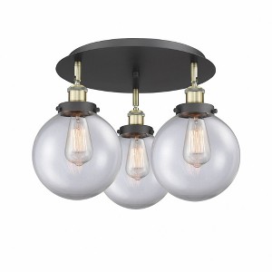 Canton - 3 Light Flush Mount In Art Deco Style-11.88 Inches Tall and 19.75 Inches Wide - 1 of 1