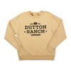 Yellowstone Bucking Horse Logo Crew Neck Short Sleeve Tan Faux Wash Women's Oversized Pullover Sweatshirt - 2 of 4