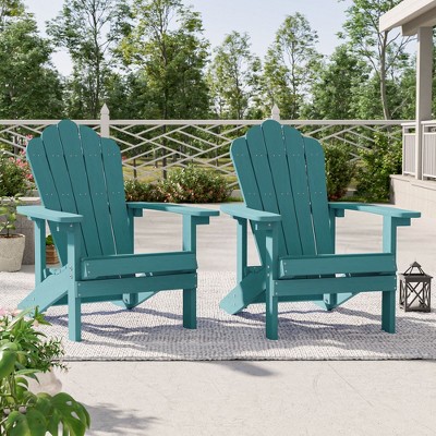 Sonkuki 2-Pack Faux Wood Adirondack Chair with High Back and Wide Seat
