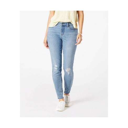 Denizen® From Levi's® Women's Mid-rise Skinny Jeans - Riveted Blues 18 Long  : Target