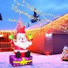 6FT Christmas Inflatable Santa with LED Lights ¨C Outdoor Blow-Up Decor with Gift Boxes, Stakes & Tethers for Yard/Garden - 3 of 4