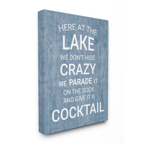 Stupell Industries Parade Crazy Funny Lake Party Blue Wood Texture Word Design - image 1 of 4