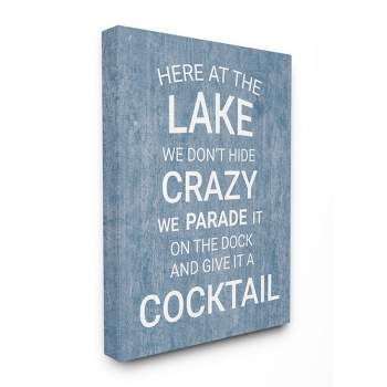 Stupell Industries Parade Crazy Funny Lake Party Blue Wood Texture Word Design