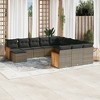 vidaXL 12 Piece Patio Sofa Set with Cushions Gray Poly Rattan - Gray and Dark Gray Without Table - 2 of 4
