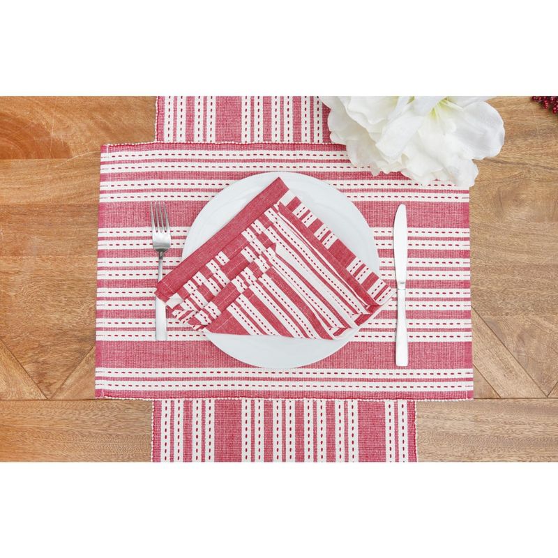 C&F Home 14" x 72" Warner Scarlet Woven 4th of July Patriotic Reversible Table Runner, 2 of 4