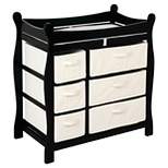 Badger Basket Sleigh Style Baby Changing Table with 6 Baskets