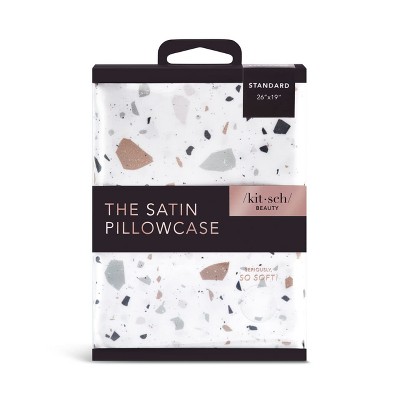 White Terrazzo Satin Pillowcase for Hair and Skin