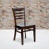 Emma and Oliver 2 Pack Ladder Back Wooden Restaurant Chair - 2 of 4