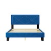 NicBex Queen Modern Upholstered Bed Frame with Velvet Headboard,Platform Bed Frame with Rivet Design,No Box Spring Needed,Easy Assembly,Beige/Blue - 4 of 4