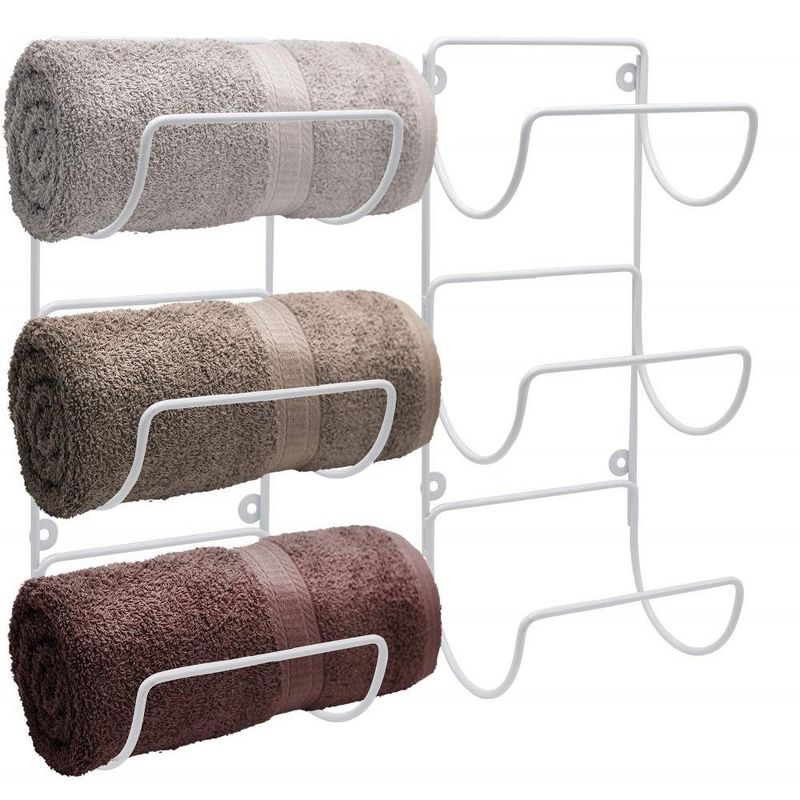 Sorbus Wall-Mount Towel Rack - Great for Organizing Rolled Bath Towels, Washcloths, Linens (Holds 6), 1 of 6