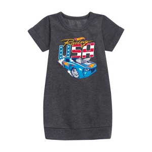 - Hot Wheels - Racing USA Graphic Short Sleeve Fleece Dress - 1 of 3