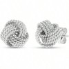Sterling Silver Love Knot Stud Earrings - Lightweight Twisted Design for Women - 2 of 4