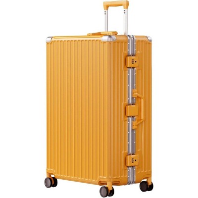 Luupatchy Business Aluminum Frame Zipperless Checked Luggage Hard Shell Suitcase with TSA Lock