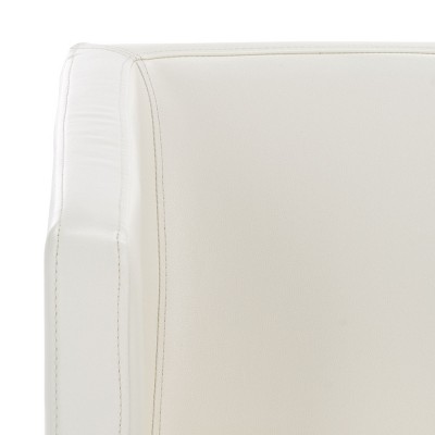 Transitional Luxe White Leather Director's Accent Chair with Chrome Finish