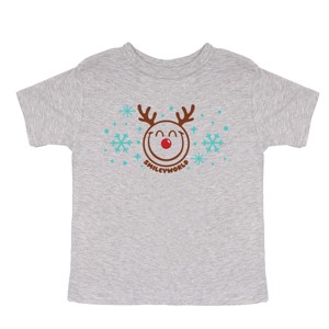 SmileyWorld Reindeer Snowflakes - Youth Short Sleeve Graphic T-Shirt and Toddler Short Sleeve Graphic T-Shirt - 1 of 3