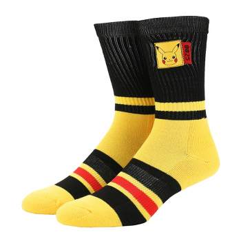 Pokemon Pikachu Woven Label Men’s Athletic Crew Socks