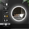 Large Round Light Smart Backlit Frameless Defogger Wall Mounted LED Bathroom Vanity Mirror in Silver(24"x24") - 3 of 4