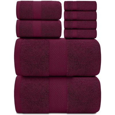 White Classic Luxury 100% Cotton 8 Piece Towel Set - 4x Washcloths, 2x  Hand, And 2x Bath Towels : Target