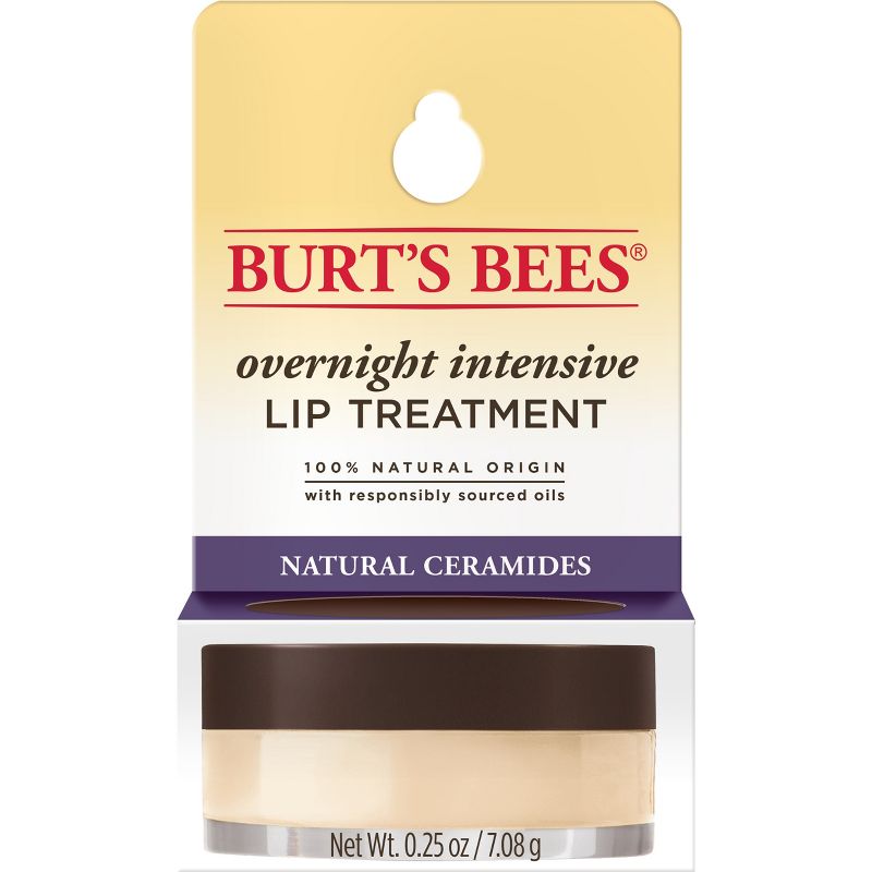 Burt's Bees Natural Overnight Intensive Lip Treatment - Ultra-Conditioning Lip Care - 0.25oz, 3 of 18