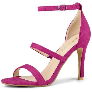 Allegra K Women's Open Toe Triple Straps Buckle Closure Stiletto High Heels - 1 of 4