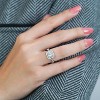 1 Carat Square Cut Moissanite Ring - Double Halo Ring - Cluster Ring - 18k White Gold Plated - 4 of 4