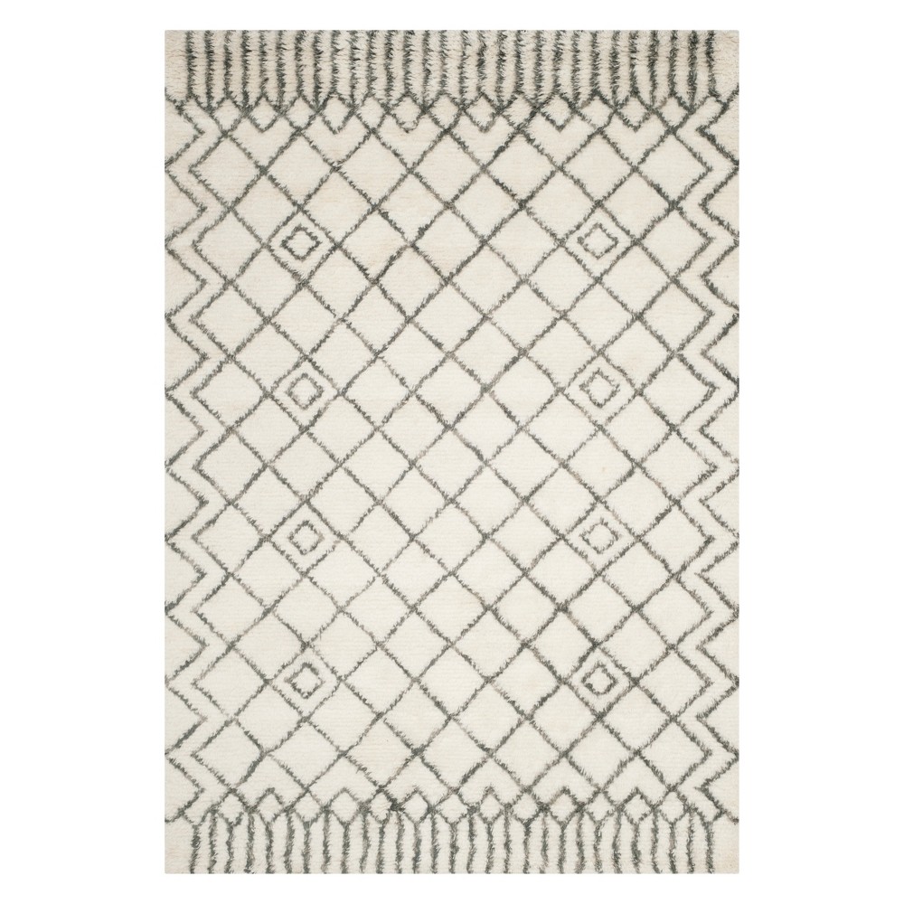 6'x9' Paige Geometric Area Rug Ivory/Gray - Safavieh