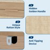 GustoWave Rustic Rattan 5 Drawers Dresser, 45 in Tall Boho Dresser with Golden Metal Handles, Chest of Drawers, Clothes Storage Cabinet - 4 of 4