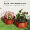 Resenkos Patio Planting Bed, Raised Garden Bed,Set of 2 Raised Garden Bed, Metal Planter Box with Safety Edging, Dark Brown - 3 of 4