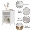 LIVAREEmlen 26.77''H Wooden Nightstand with One Drawer One Shelf for Kids, Adults,Gray+Silver handle - 3 of 4