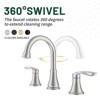 8" Widespread Bathroom Sink Faucet Brushed Nickel Lavatory Faucet 360° Swivel Spout Vanity Sink Basin with Pop Up Drain Assembly & Water Supply Hoses - 4 of 4