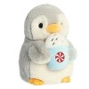 Aurora Small Pompom With Latte PomPom Penguin Festive Stuffed Animal Gray 8" - 2 of 4