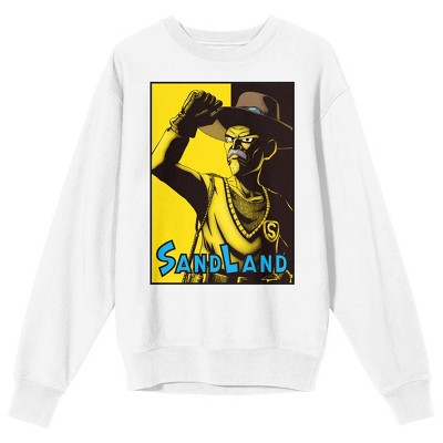 Sand Land Sheriff Rao Teaser Art Crew Neck Long Sleeve White Adult Sweatshirt