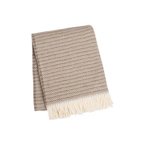 HomeRoots 55" X 70" Camel Cotton Blend Woven Plush Throw Blanket with Fringe - 1 of 4