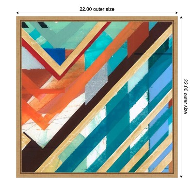 Sylvie Maple Framed Abstract Geometric Canvas Wall Art, 22 x 22 Inches